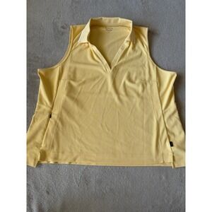 Athleta Size 2X Everyday Polo Tank Lunaria Yellow‎ Golf Pickleball Tennis